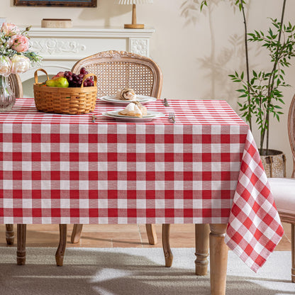 Gingham Tablecloth Rectangle Table, Cotton Linen Style Picnic Checkered Table Cloth Farmhouse Washable Wrinkle Free Buffalo Plaid Table Cover for Outdoor Birthday Party, Pink, 60x75