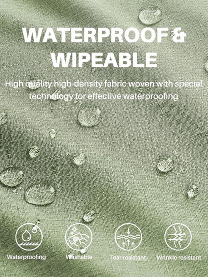IVAPUPU Textured Linen Rectangle Table Cloth, Sage Green, 52 x 70 Inch