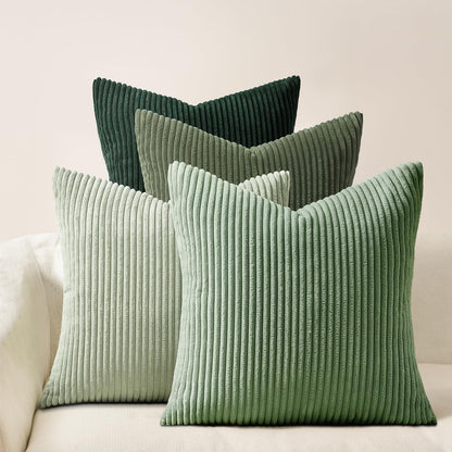 Topfinel Decorative Throw Pillow Covers Cushion Cases, Set of 4 Soft Velvet Modern Double-Sided Designs, Mix and Match for Boho Farmhouse Fall Home Decor (18x18 inch, Orange/Teal)