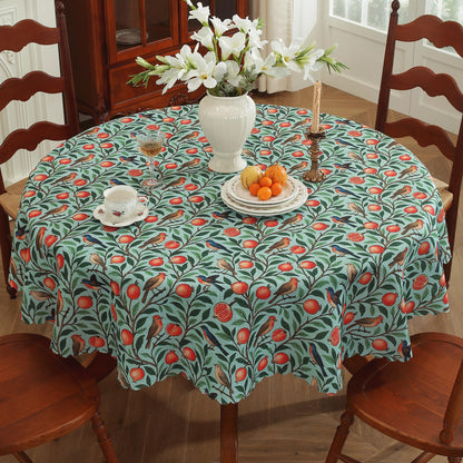 Rectangle Waterproof Tablecloth Linen Textured Table Cloth,Stain and Wrinkle Resistant Washable Fabric Table Cover for Dining, Party, Camping and Outdoor, 52 x 70 Inch, Vine Bloom