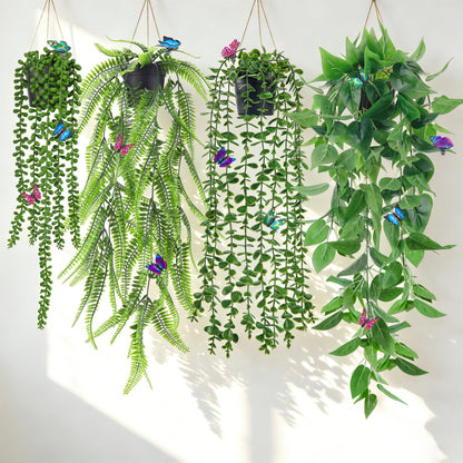 Der Rose 4Pcs Fake Hanging Plants with Lush Cascading Greenery