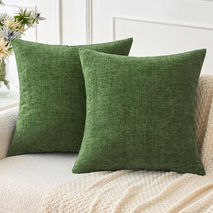 MIULEE Soft Chenille Fall Throw Pillow Covers Burnt Orange 18x18 Pack of 2